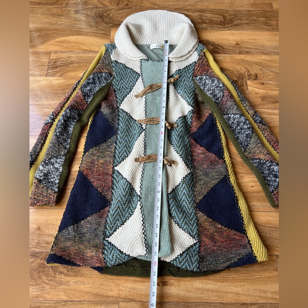 Anthropologie Patchwork Wool Alpaca Mohair blend Cardigan , - Picture 7 of 15